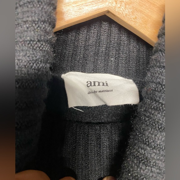 AMI Alexandre Mattiussi De Couer Virgin Wool Turtleneck Sweater S - Picture 2 of 12